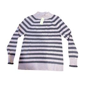 Loft gray striped sweater nwt xsp